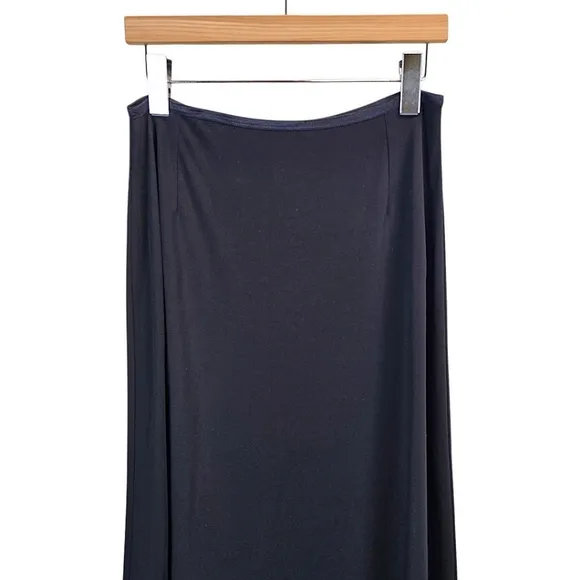 J. Jill Ponte Womens Maxi Skirt LP Black Full Length Minimalist Goblincore Fairy