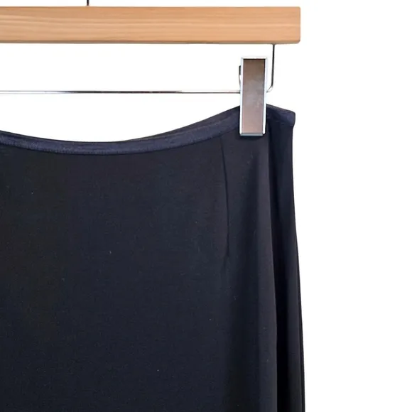 J. Jill Ponte Womens Maxi Skirt LP Black Full Length Minimalist Goblincore Fairy