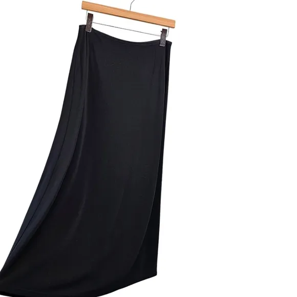 J. Jill Ponte Womens Maxi Skirt LP Black Full Length Minimalist Goblincore Fairy