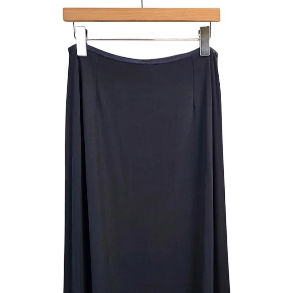 J. Jill Ponte Womens Maxi Skirt LP Black Full Length Minimalist Goblincore Fairy