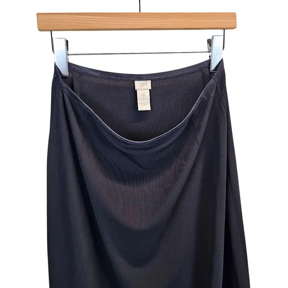 J. Jill Ponte Womens Maxi Skirt LP Black Full Length Minimalist Goblincore Fairy
