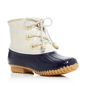Jack Rogers Chloe Metallic Leather Cuff Duck Boots Midnight Country Club Prep, 7