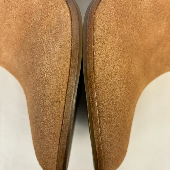 Jack Rogers Marianne Ankle Boots Scalloped Edge Low Rise Suede Boots Oak Size 9