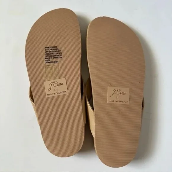 J.Crew Pacific Leather Thong Sandals – Nude, Size 5.5, NWT