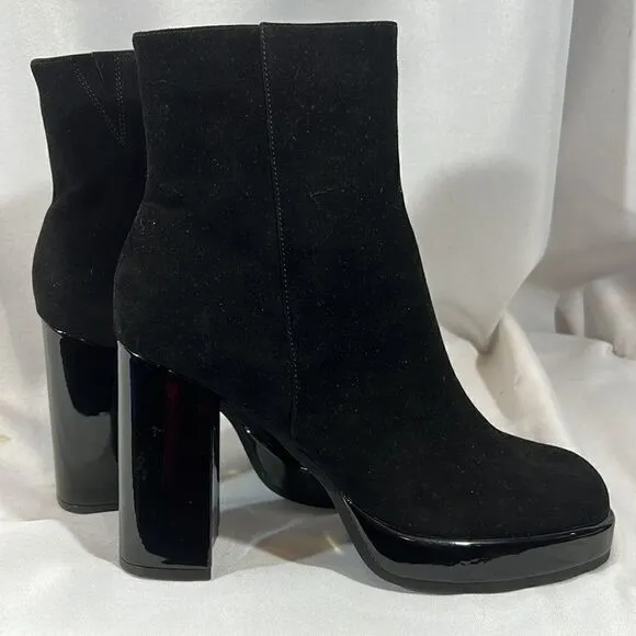 JEFFREY CAMPBELL MARY KATE ANKLE PLATFORM BOOTIES IN BLACK NEW SIZE 10
