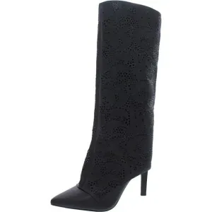 JESSICA SIMPSON Women's Brykia Cuffed Pointed ToeLace Cut, Black Size 9.5M