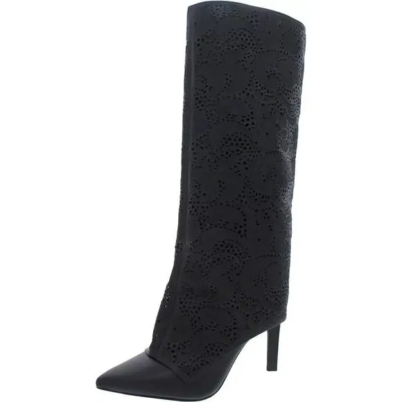 JESSICA SIMPSON Women's Brykia Cuffed Pointed ToeLace Cut, Black Size 9.5M