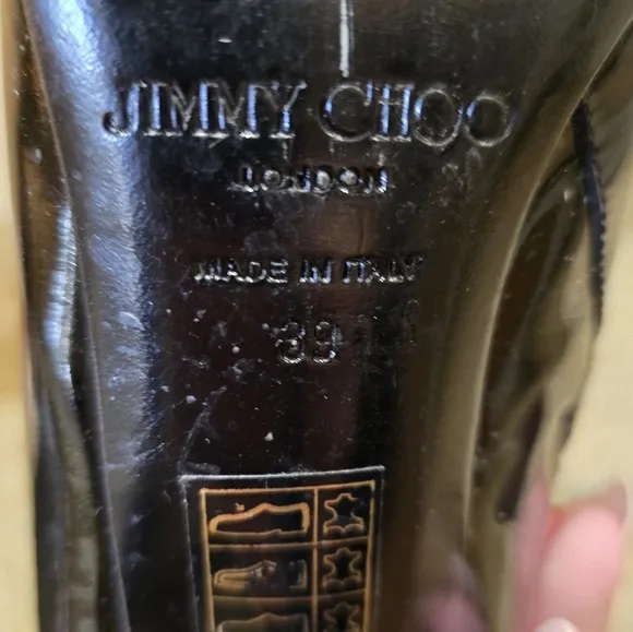 Jimmy Choo Black Gray Brady Ankle Boots Pointy Toe 39 Zippered Booties.