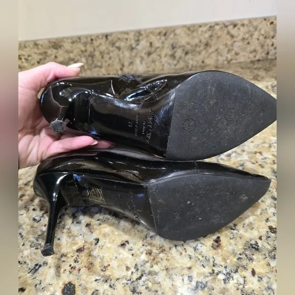 Jimmy Choo Black Gray Brady Ankle Boots Pointy Toe 39 Zippered Booties.