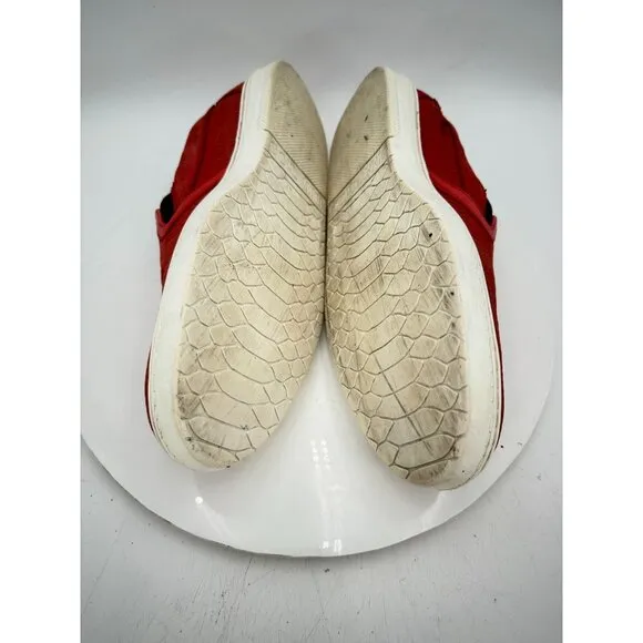 Jimmy Choo Men Size EU 43 US 10 Red Leather White Sole Slip On Casual Shoes