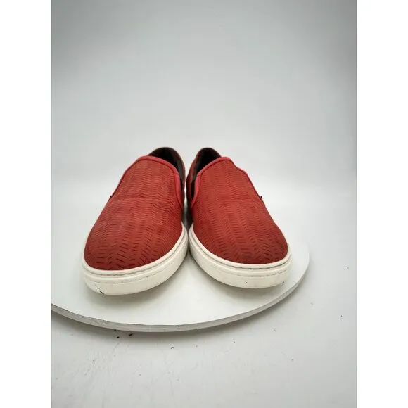 Jimmy Choo Men Size EU 43 US 10 Red Leather White Sole Slip On Casual Shoes