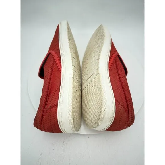Jimmy Choo Men Size EU 43 US 10 Red Leather White Sole Slip On Casual Shoes