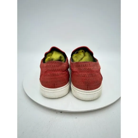Jimmy Choo Men Size EU 43 US 10 Red Leather White Sole Slip On Casual Shoes