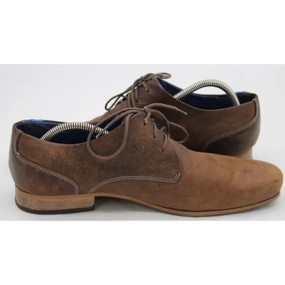 John Fluevog Men's Oxford Size 11 CBC Radio Brown Leather Artisan Dress Shoe