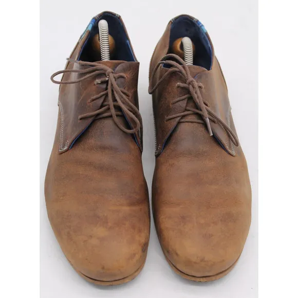 John Fluevog Men's Oxford Size 11 CBC Radio Brown Leather Artisan Dress Shoe