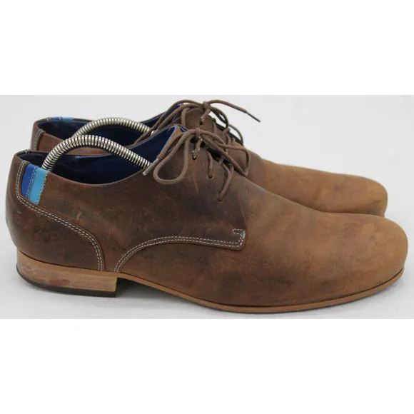 John Fluevog Men's Oxford Size 11 CBC Radio Brown Leather Artisan Dress Shoe