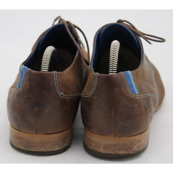 John Fluevog Men's Oxford Size 11 CBC Radio Brown Leather Artisan Dress Shoe