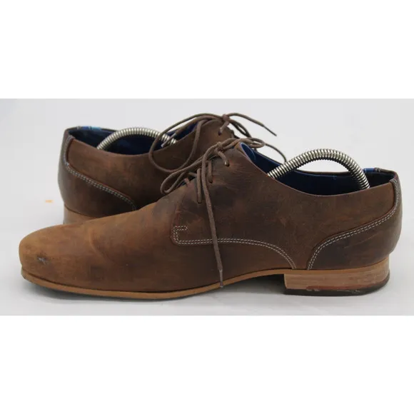 John Fluevog Men's Oxford Size 11 CBC Radio Brown Leather Artisan Dress Shoe
