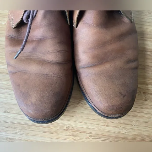 John Varvatos Leather Brown Chukka Lace Up Boots Professional Formal Comfy Shoes
