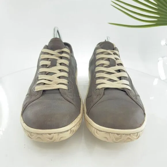 John Varvatos Leather Gray Men's Casual Sneakers Shoes Size 10 M Lace Up Shoes