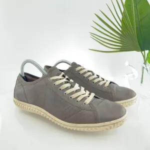 John Varvatos Leather Gray Men's Casual Sneakers Shoes Size 10 M Lace Up Shoes