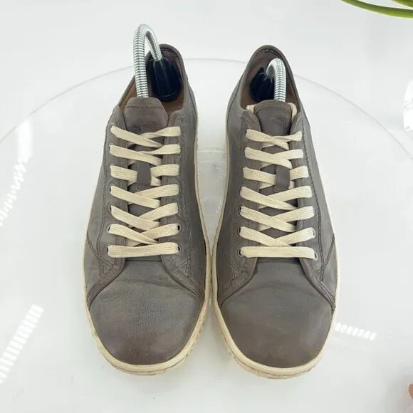 John Varvatos Leather Gray Men's Casual Sneakers Shoes Size 10 M Lace Up Shoes