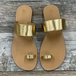 JOHNNY WAS Gold Leather Goddess Queen Sandals Shoes 9