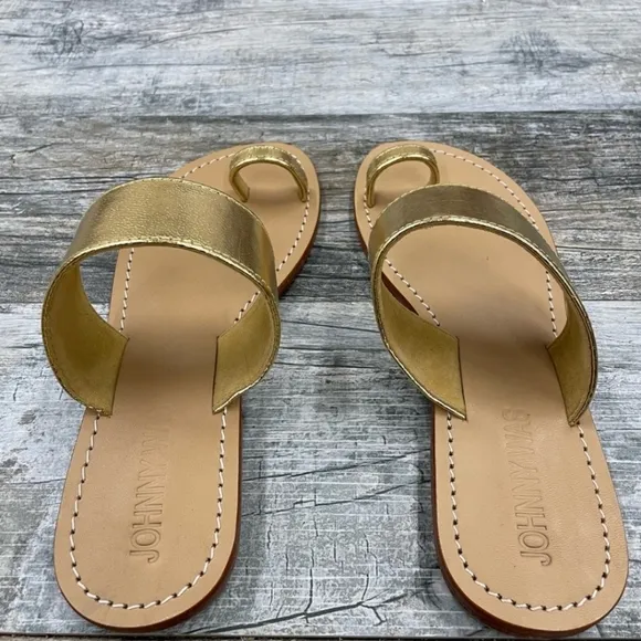 JOHNNY WAS Gold Leather Goddess Queen Sandals Shoes 9