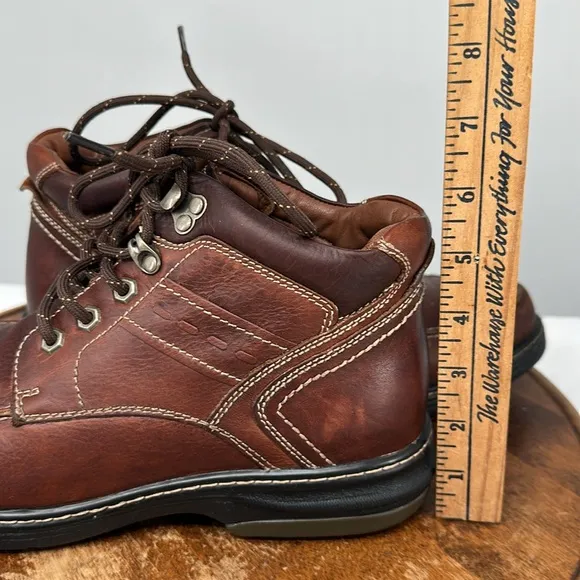 Johnston &amp; Murphy Boots Mens 10 M Brown Leather Lace Up Waterproof