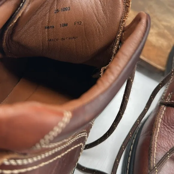 Johnston &amp; Murphy Boots Mens 10 M Brown Leather Lace Up Waterproof