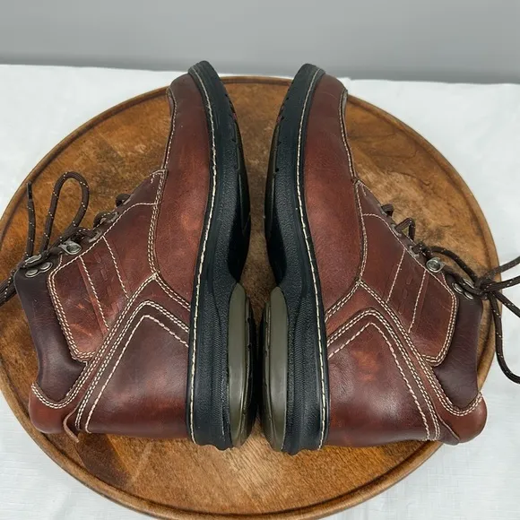 Johnston &amp; Murphy Boots Mens 10 M Brown Leather Lace Up Waterproof