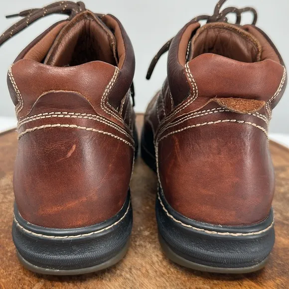 Johnston &amp; Murphy Boots Mens 10 M Brown Leather Lace Up Waterproof