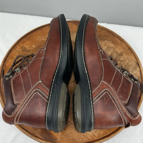 Johnston &amp; Murphy Boots Mens 10 M Brown Leather Lace Up Waterproof