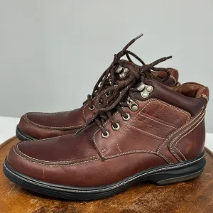 Johnston &amp; Murphy Boots Mens 10 M Brown Leather Lace Up Waterproof