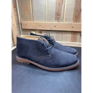 Johnston &amp; Murphy Mens Navy Tumbled Nubuck Chukka Boots Size 13M