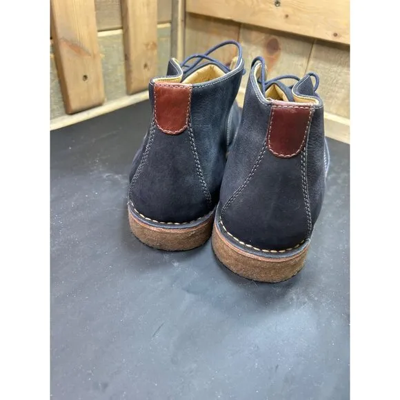 Johnston &amp; Murphy Mens Navy Tumbled Nubuck Chukka Boots Size 13M