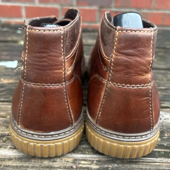 Johnston &amp; Murphy Wallace Genuine Shearling Chukka Brown Leather Lace Up Boots