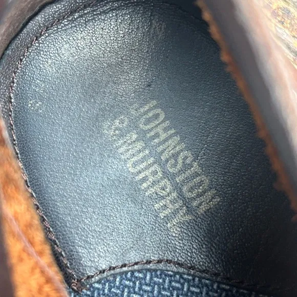 Johnston &amp; Murphy Wallace Genuine Shearling Chukka Brown Leather Lace Up Boots