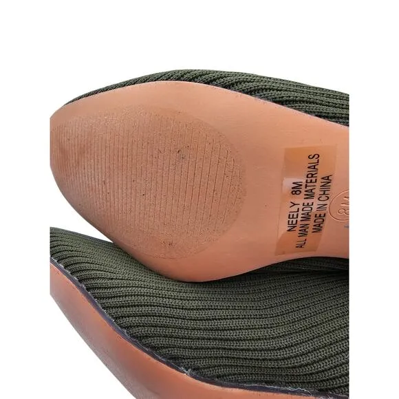 Joie Size 8 M Green Neely Stretch Ribbed Knit Heel Sock Ankle Boots