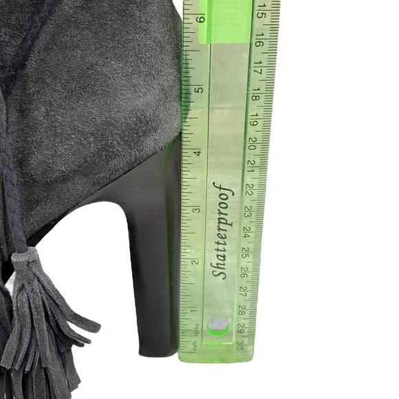 Joie Women’s Gray Chap Suede Tassel Ankle Wrap Boots Size 40 US 9.5