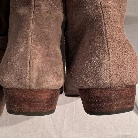 Joie Coachella Suede Over The Knee Boots Taupe 3 Buckle Tall 38/US 8