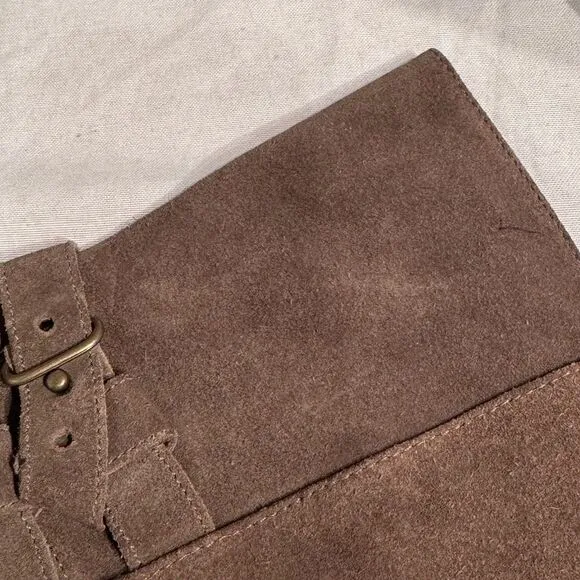 Joie Coachella Suede Over The Knee Boots Taupe 3 Buckle Tall 38/US 8