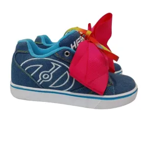 JoJo Siwa Heeleys Sneakers Denim Pink Bow Size 3 Youth Skate Shoes
