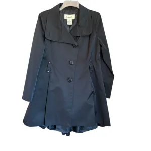 Jonathan Stone Black Fit and Flare Trench Coat Large NO BELT CORPCORE