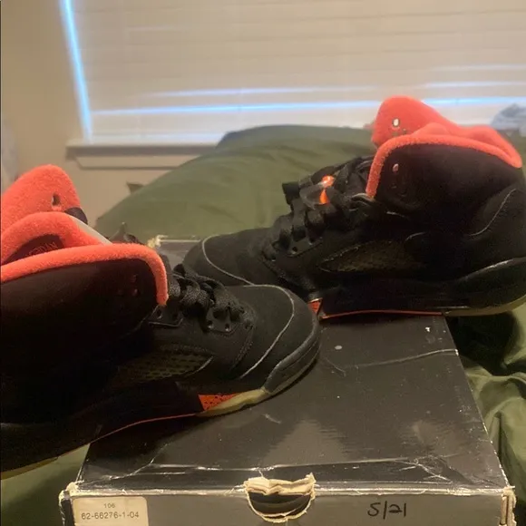 Jordan Black and Red Sneakers with Iconic Design