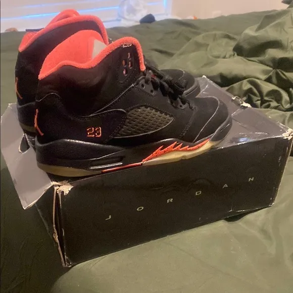 Jordan Black and Red Sneakers with Iconic Design