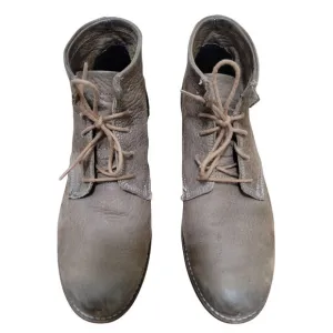 Josef Seibel Brown Leather Lace-Up Soft Ankle Boots With Stacked Heel Size 41