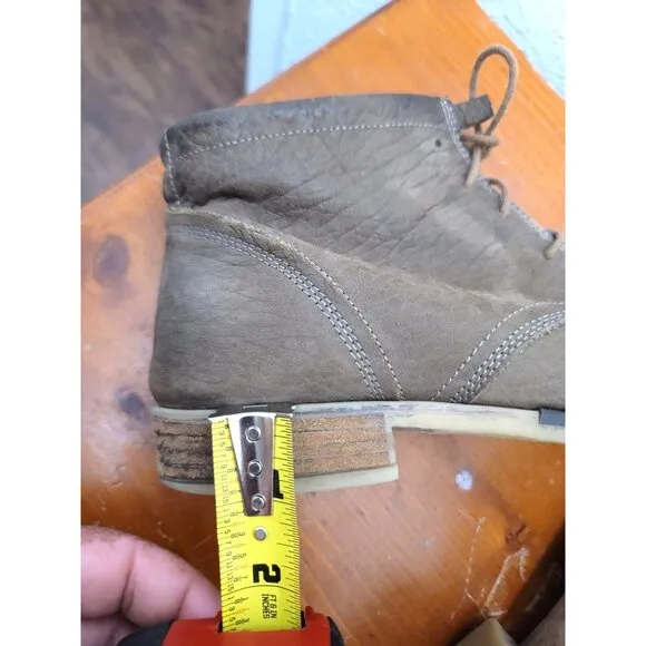 Josef Seibel Brown Leather Lace-Up Soft Ankle Boots With Stacked Heel Size 41