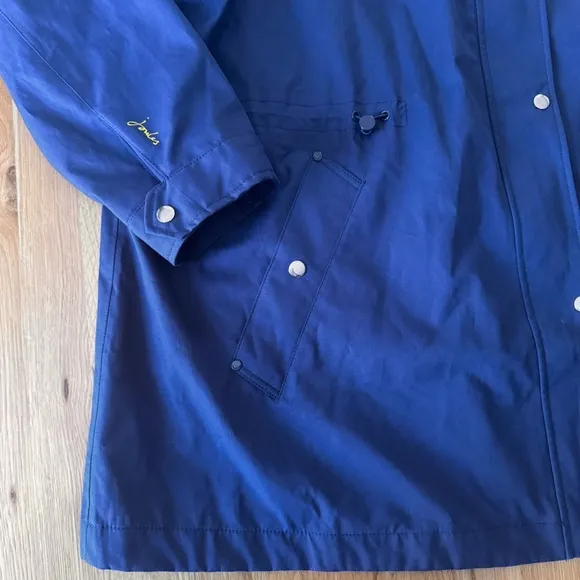 Joules Shoreside Waterproof Hooded Raincoat in Navy Plus Size 22