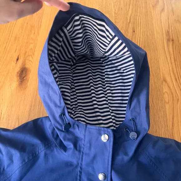 Joules Shoreside Waterproof Hooded Raincoat in Navy Plus Size 22